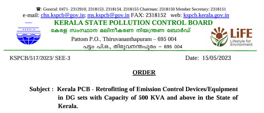 KPCB Notice - Kerala Pollution Control Board